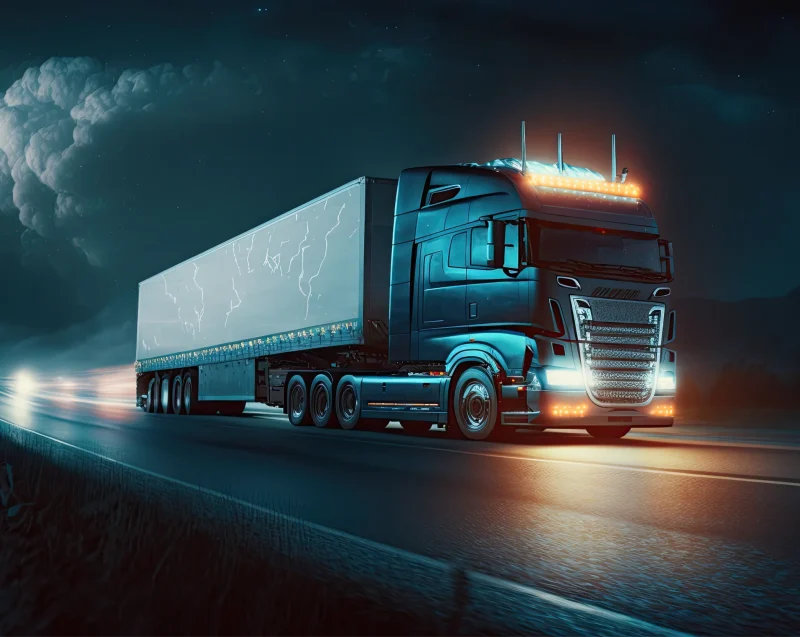 truck-with-white-trailer-that-says-scania-side 1